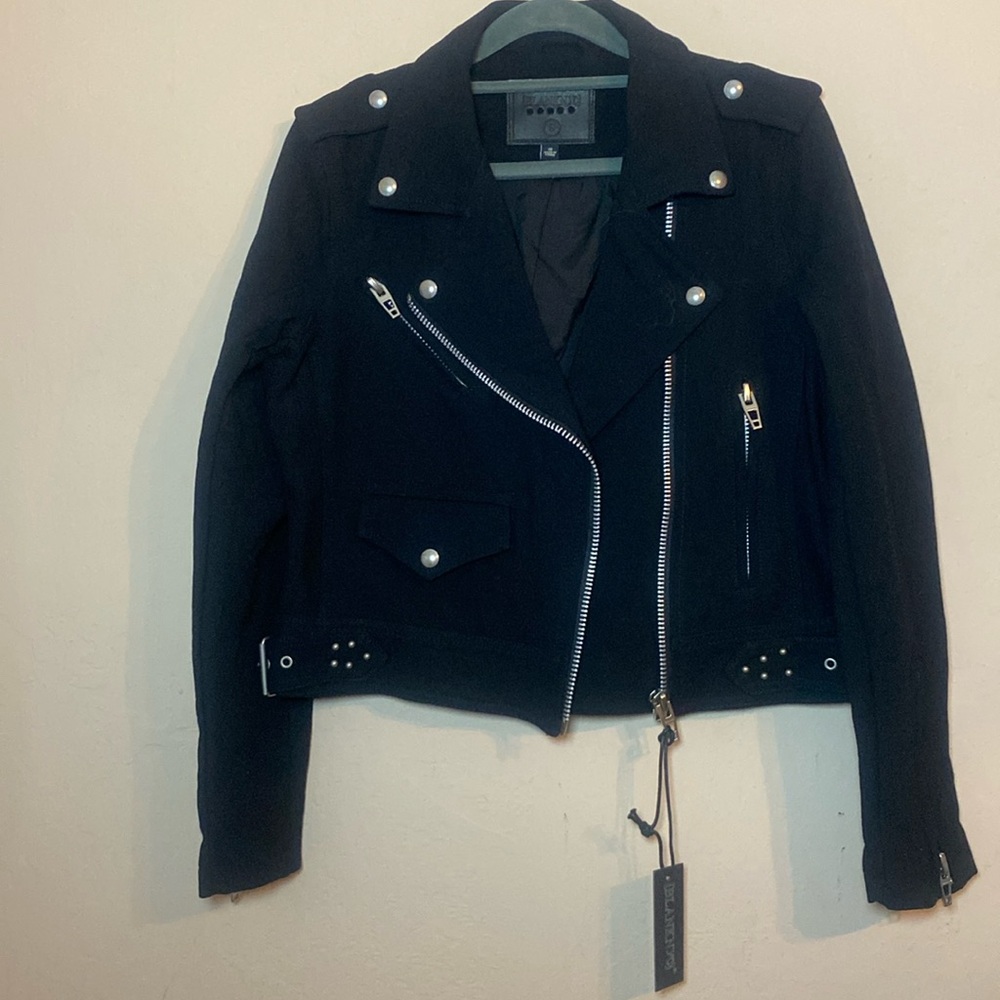 Blanknyc Black Crepe Moto Jacket Tags Size S